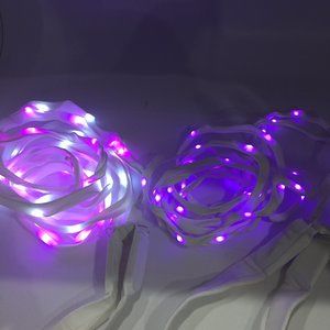 PRE LOVED J Valentine  - Light Up Garter Leg Wraps in White/Pink - CHL104